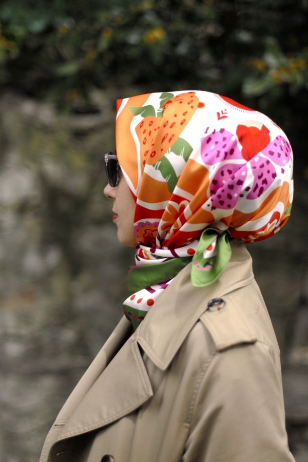 Mimelif Etnik Desenli Twill Eşarp